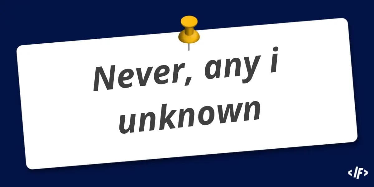 Cover Image for Never, any i unknown